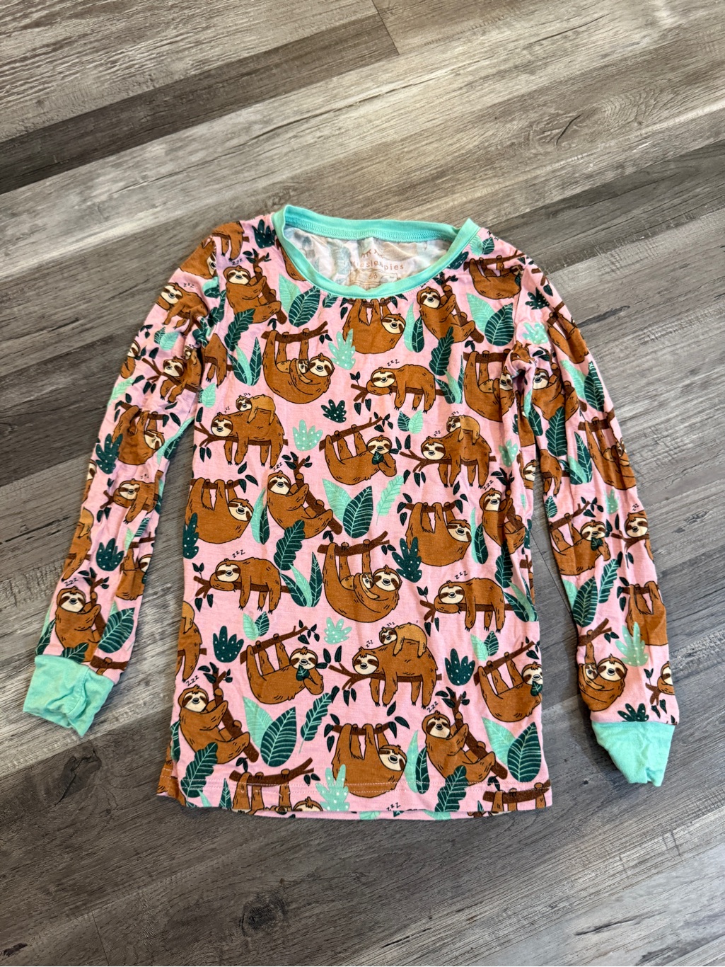Little Sleepies Kids Sloth Bamboo Pajama Top 5/6